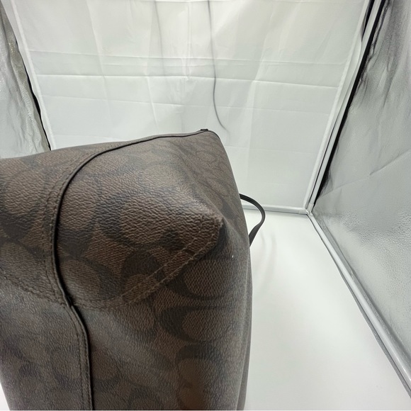 Coach Signature coated canvas with smooth leather tote - Picture 8 of 16